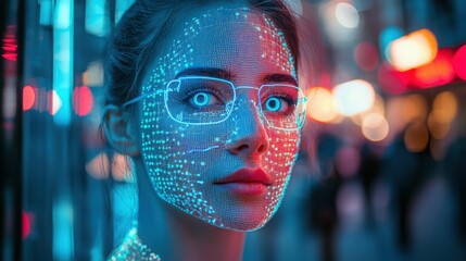 Poster - Robot-like woman's face representing the cutting-edge trends in ai-powered identity verification solutions