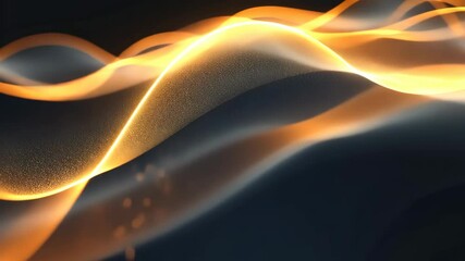 Poster - Abstract waves illuminated by a golden glow in a dark setting create a mesmerizing visual effect