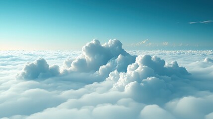 Poster - Expansive blue sky filled with fluffy clouds illustrating the concept of ai in telecommunications and connectivity
