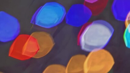 Aufkleber - Abstract colorful bokeh lights in dark background, vibrant and festive mood