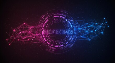 Digital Blockchain: A modern digital representation of a blockchain concept. The network, encrypted, and connected with a glowing effect.