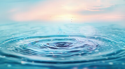 Wall Mural - tranquil water ripple at sunrise