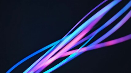 Aufkleber - Vibrant neon light trails on dark background, abstract art. Modern design concept
