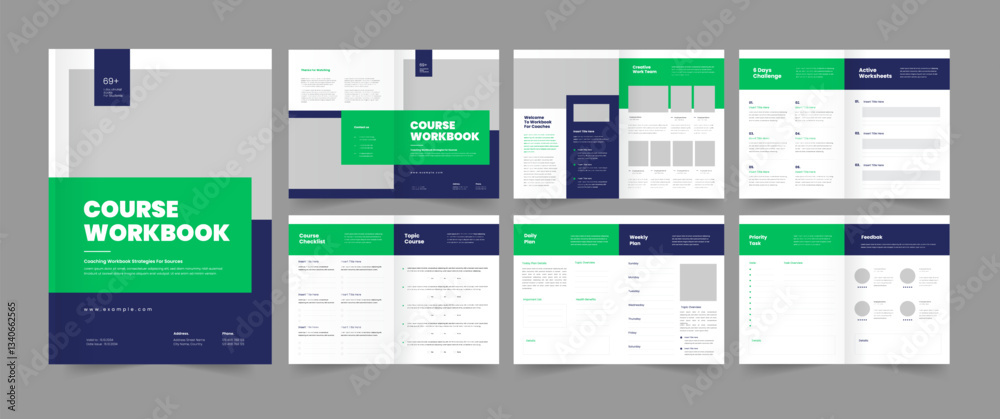 Course Workbook Design, Course handbook Template. Stock Vector | Adobe ...