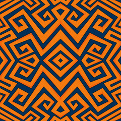 Aufkleber - Abstract background with reflective geometric lines pattern. Seamless Aztec ornament