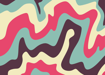 Aufkleber - abstract background with colorful wavy line pattern. simple oil painting pattern
