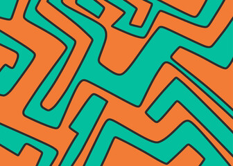Aufkleber - Minimalist background with seamless colorful maze line pattern