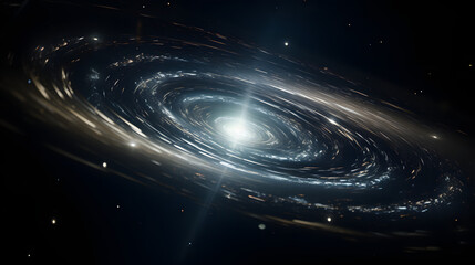 Poster - A magnificent spiral galaxy spreading across the infinite universe with stars and cosmic dust creating an awe-inspiring visual of celestial beauty.