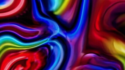 Aufkleber - Vibrant abstract fluid art with mixed colors, dynamic energy. Creative expression concept