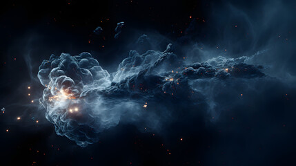 Poster - a mesmerizing nebula glimmering against the backdrop of the cosmos illustrating the mysteries of dar