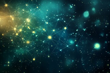 Aufkleber - Bright lights and vibrant colors creating abstract patterns across a dark background in a cosmic design
