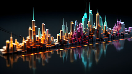 Poster - A city reflecting in water captured in a stunning perspective illustrating the concept of interstellar signals and cosmic beauty.