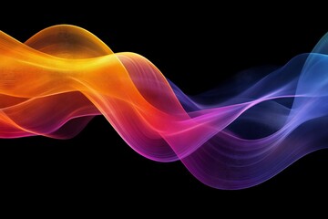 Poster - Colorful abstract waves create a sense of movement and flow against a black background