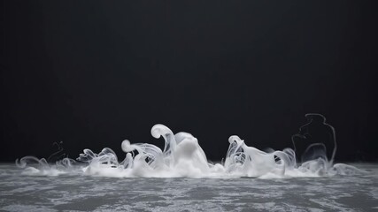 Aufkleber - Swirling white smoke on dark background, abstract pattern. Art and mystery concept