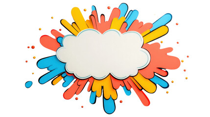 Poster - colorful speech bubble splashing on transparent background