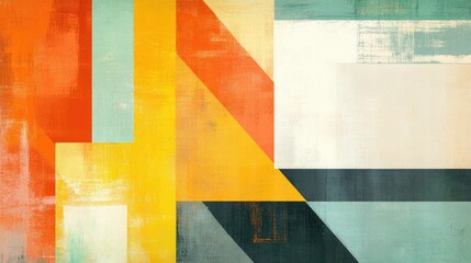 Poster - Abstract geometric shapes in soft pastel tones, forming a modern and stylish background. 7
