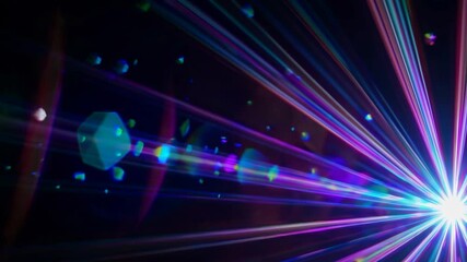 Poster - Colorful light beams in dark background with prism effect. Abstract energy concept
