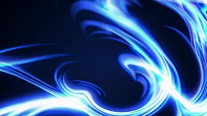 Poster - Abstract swirling blue light patterns on dark background, energy concept