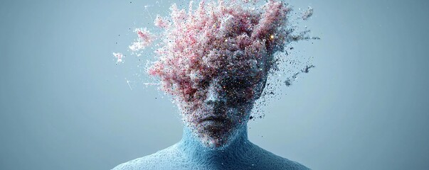 Poster - a ghostly figure with a body made of galaxies, stars twinkling within, cosmic surrealism, vibrant co