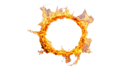 Poster - Burning ring of fire on transparent background creating a circle shape