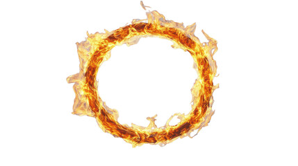 Poster - Realistic fire ring burning on transparent background