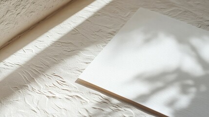 Poster - Subtle paper texture background with soft shadows, perfect for stationery mockups and print design