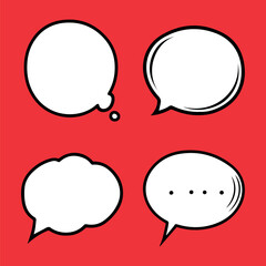 Poster - doodle speech bubble illustration set vector