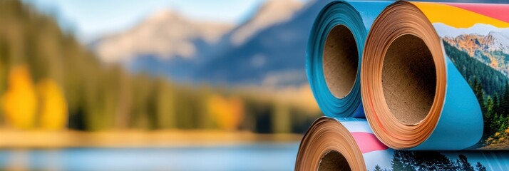 Leinwandbilder - Sustainable Print Media Innovation High-Performance Rolls Transforming Digital Publishing with Eco-Conscious Landscape Printing Technology