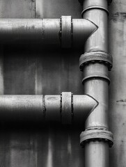 Poster - A close-up shot of a metal pipe in monochrome