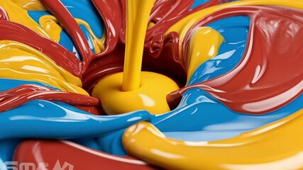 Poster - A splash of paint with red, yellow and blue colors