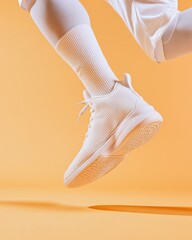 Poster - Minimalist Performance Footwear Monochromatic Athletic Sneaker Capturing Dynamic Gen Z Lifestyle Innovation in Sustainable Urban Fashion Design