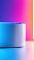 Aufkleber - Futuristic Tech Minimalism Sleek Cylindrical Smart Device Showcasing Vibrant Digital Gradient Design for Next-Gen Innovation and Immersive Brand Experience