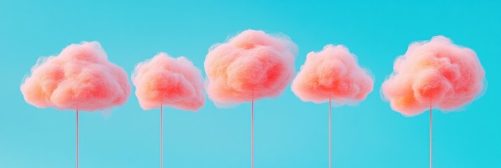 Leinwandbilder - Pastel Cloud Computing Minimalism Soft Pink Digital Infrastructure Visualization with Vibrant Teal Backdrop - Ethereal Tech Innovation and Creative Data Metaphor