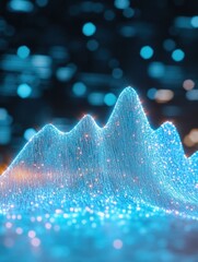 Aufkleber - Quantum Visualization Immersive Digital Topography of Data Analytics with AI-Driven Neural Network Landscape in Luminescent Blue Holographic