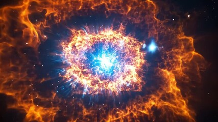 Poster - A bright orange and blue star in the sky