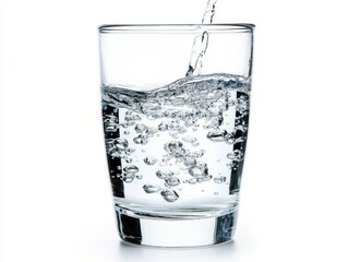 Poster - a glass filled with water and air bubbles