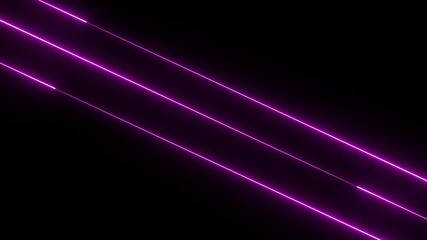 Poster - Glowing futuristic neon light lines with motion trails, seamless technology animation sliding up and fading away.