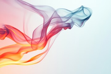 Poster - Close-up shot of vibrant, swirling smoke on a white background, great for backgrounds or special effects
