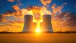 © afridwi - Nuclear Power Plant at Sunset: A Dramatic Landscape