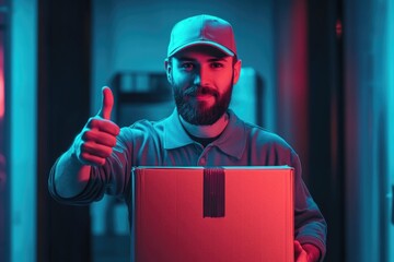 Poster - A person sitting with a laptop, smiling and giving a thumbs up