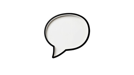 Leinwandbilder - Blank white speech bubble with black border on transparent background