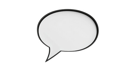 Leinwandbilder - Blank speech bubble with black border on transparent background