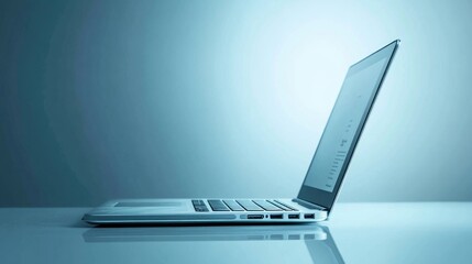 Poster - A laptop computer sitting on a table, perfect for working or studying
