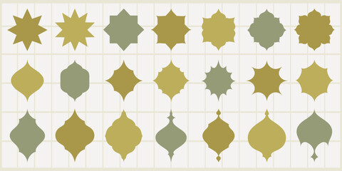 Poster - colorful geometric shapes pattern, element vector set