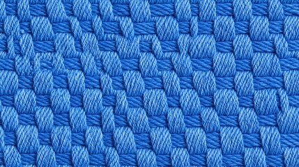 Poster - A close-up view of a woven blue textile, showcasing intricate patterns and textures in varying shades of blue, Denim Texture woven  seamless.