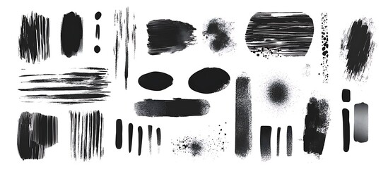 Wall Mural - A collection of various brush strokes, textures and hand-drawn elements
