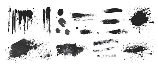 Wall Mural - A collection of various brush strokes, textures and hand-drawn elements