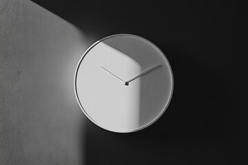 Poster - A white clock on a wall in a room