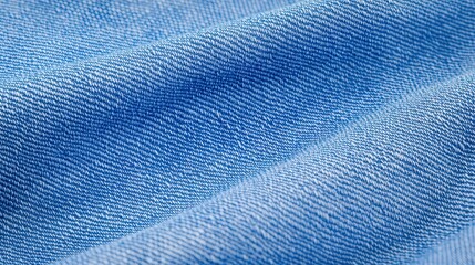 Poster - Close-up of textured blue denim fabric, showcasing intricate weave patterns and soft draping, Denim Texture woven  seamless.