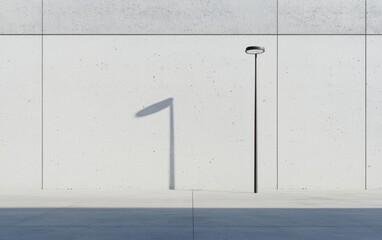 Poster - Shadow of a street light on a textured white wall